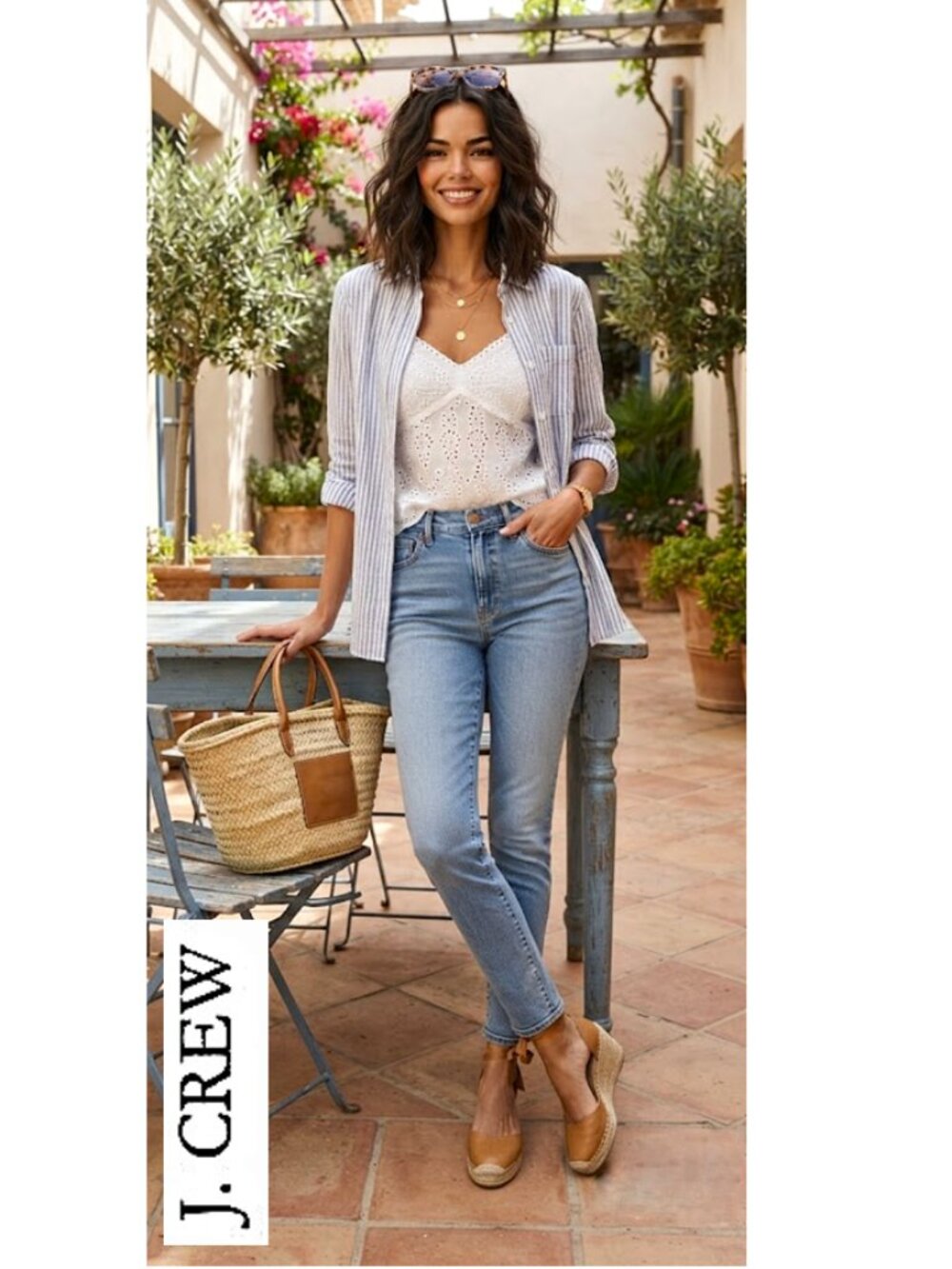 (3 for $30) J. CREW - Cotton blend light wash curvy toothpick blue jeans